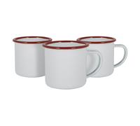 Argon Tableware White Enamel Espresso Cups 130ml Pack of 12 in Red Argon Tableware Red
