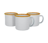 Argon Tableware White Enamel Espresso Cups 130ml Pack of 6 in Yellow Argon Tableware Yellow