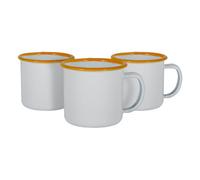 Argon Tableware Enamel Espresso Cups - 130ml - Yellow - Set of 12 Metal Drinking Mugs Teacup Coffee Mug Set Hot, Cold Drinks Cups for Home, Kitchen, Dining, Travel, Camping, Hiking & Outdoor Use