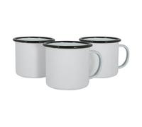 Argon Tableware White Enamel Mugs - 375Ml - Black - Pack Of 12