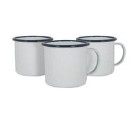 Argon Tableware White Enamel Mugs - 375Ml - Navy - Pack Of 12