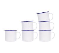 Argon Tableware White Enamel Mugs - 568Ml - Blue - Pack Of 6