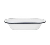 Argon Tableware White Enamel Pie Dish - 20Cm - Navy