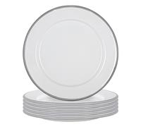 Argon Tableware White Enamel Side Plates 20cm Pack of 12 in Grey Argon Tableware Grey