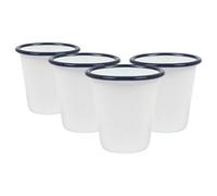 Argon Tableware White Enamel Tumblers - 300Ml - Blue - Pack Of 3