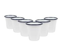 Argon Tableware Enamel Tumblers - 300ml - Blue - Set of 6 Metal Drinking Cup Teacup Coffee Tumbler Set Hot, Cold Drinks Cups for Home, Kitchen, Dining, Travel, Camping, Hiking & Outdoor Use