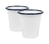 Argon Tableware White Enamel Tumblers - 300ml - Pack of 2 in Blue Argon Tableware Blue