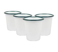 Argon Tableware White Enamel Tumblers - 300ml - Pack of 3 in Green Argon Tableware Green
