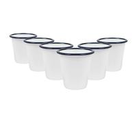 Argon Tableware White Enamel Tumblers - 300ml - Pack of 6 in Blue Argon Tableware Blue
