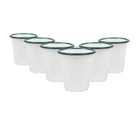 Argon Tableware White Enamel Tumblers - 300ml - Pack of 6 in Green Argon Tableware Green