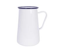 Argon Tableware White Enamel Water Jug - 2.1L - Blue