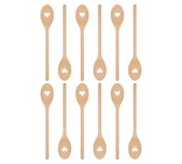 Argon Tableware Wooden Heart Cooking Spoons - 30cm - Pack of 12 in Brown Argon Tableware Brown