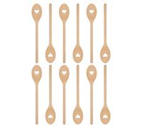 Argon Tableware Wooden Heart Cooking Spoons - 30cm - Pack of 12 in Brown Argon Tableware Brown