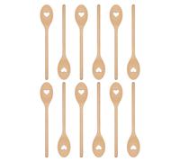 Argon Tableware Wooden Heart Cooking Spoons - 30cm - Pack of 12 in Brown Argon Tableware Brown