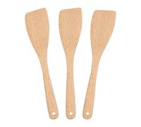 Argon Tableware Wooden Spatula - 30cm - Pack of 3 - Long Heat Resistant Non-Stick Utensils Kitchen Serving Paddle Mixing Turner for Cooking, Baking, Stirring