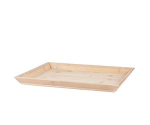 Argon Tableware Wooden Tray - 33cm x 25 x 2.5cm - Rectangular Bamboo Breakfast Board Natural Kitchen Food Trays for Eating, Snacks, Drinks, Food Serving