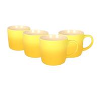 Argon Tableware 330ml New Bone China Ombre Mugs - Yellow - 4X Colourful Glazed Fine Ceramic Stoneware Pottery Coffee Tea Cup Set | Microwave & Dishwasher Safe
