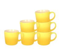 Argon Tableware Yellow Ombre Coffee Mug 330ml - Pack of 6 - New Bone China Tea Mug, Vegan Friendly Ceramic Cup, Glazed Stoneware Style Drinkware, Microwave Dishwasher Safe
