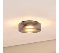 Argon Titania ceiling light, smoke grey/black, glass, Ø 25 cm