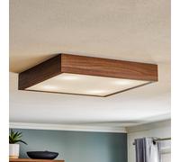 Argon Tromsö ceiling light, walnut, 50 x 50 cm, wood/glass