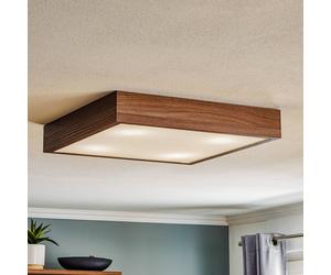 Argon Tromsö ceiling light, walnut, 50 x 50 cm, wood/glass