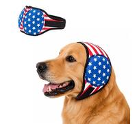 ARGOOFG Dog Ear Muffs Noise Protection American Flag Patriotic Pet Covers Waterproof Swim Ear Protector Elastic Soft Snoods for Dogs Anxiety Relief Grooming for 4th of July (S)