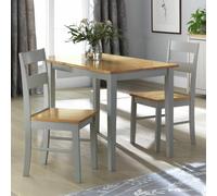 Argos Chicago Pair of Solid Wood Dining Chair- Grey & Oak