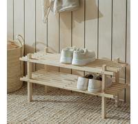 Argos Home 2 Shelf Stackable Shoe Rack - Solid Pine