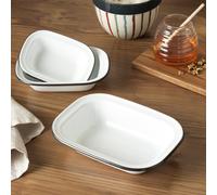 Argos Home 3 Pc Enamel Carbon Steel Pie Dish - Black & White