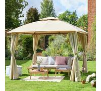 Argos Home 3m x 3m Garden Gazebo with 4 Side Panels - Beige