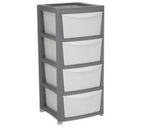 Argos Home 4 Drawer Plastic Storage Drawers - Grey and White