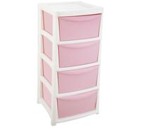 Argos Home 4 Drawer Wide Plastic Drawers - Pink