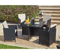 Argos Home 4 Seater Ratan Effect Patio Set - Black