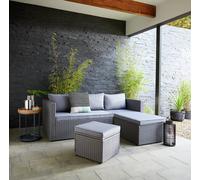 Argos Home 4 Seater Rattan Effect Garden Sofa Set - Grey