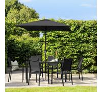 Argos Home 6 Seater Metal Patio Set - Black