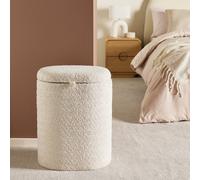 Argos Home 60L Boucle Laundry Basket with Hinged Lid - Cream