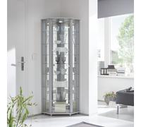 Argos Home 7 Shelf Glass Corner Display Cabinet - Silver