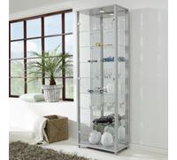 Argos Home 7 Shelf Glass Wide Display Cabinet - Silver