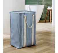 Argos Home 70L Collapsible Coastal Stripe Laundry Bag with Handles-Blue & White