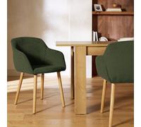 Argos Home Alarik Pair of Fabric Dining Chairs - Green