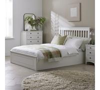 Argos Home Aspley Small Double Wooden Ottoman - White