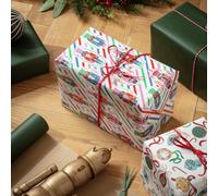 Argos Home Baubles & Nutcracker 3 Wrapping Paper With 6 Tags