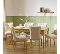Argos Home Bess Oak Dining Table & 6 Cream Chairs