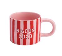 Argos Home Bisous XOXO Red Stripe Ceramic Mug