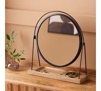 Argos Home Black Wood & Metal Round Dressing Table Mirror - 39x36cm