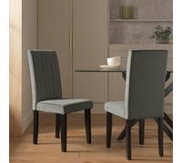 Argos Home Blake Pair of Velvet Dining Chairs - Grey