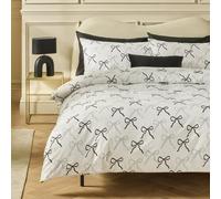 Argos Home Bows Print White Bedding Set - Superking