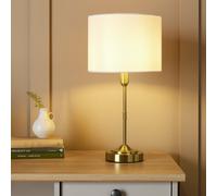 Argos Home Carla Stick Table Lamp - White & Brass