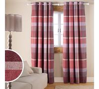 Argos Home Check Blackout Eyelet Curtains - Red - 117x137cm