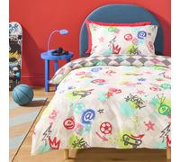 Argos Home Checkerboard Graffiti Kids Bedding Set - Single